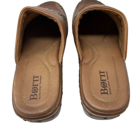 BORN Yucatan 10 / 42 Clog Slide Wedge Woven BrownLeather Comfort Shoes Womens - Picture 9 of 16